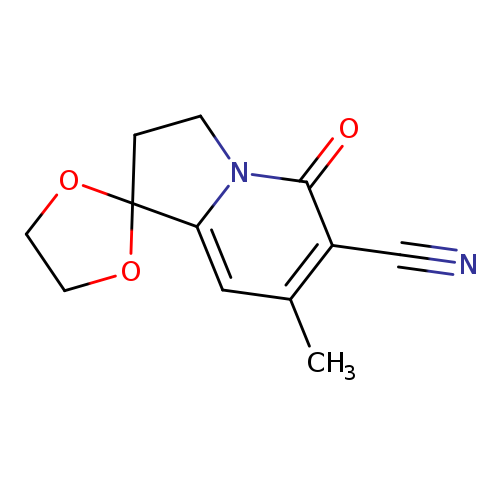 N#Cc1c(C)cc2n(c1=O)CCC12OCCO1