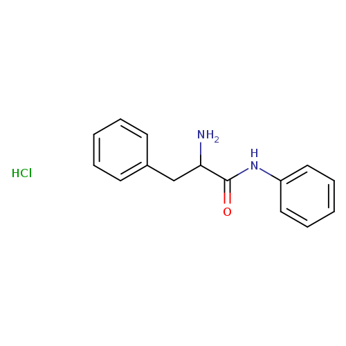 NC(C(=O)Nc1ccccc1)Cc1ccccc1.Cl