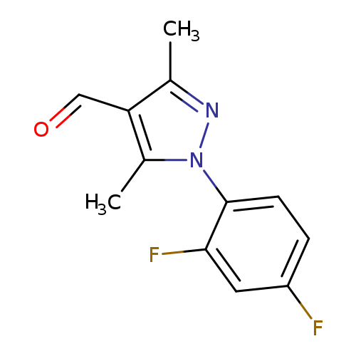 O=Cc1c(C)nn(c1C)c1ccc(cc1F)F