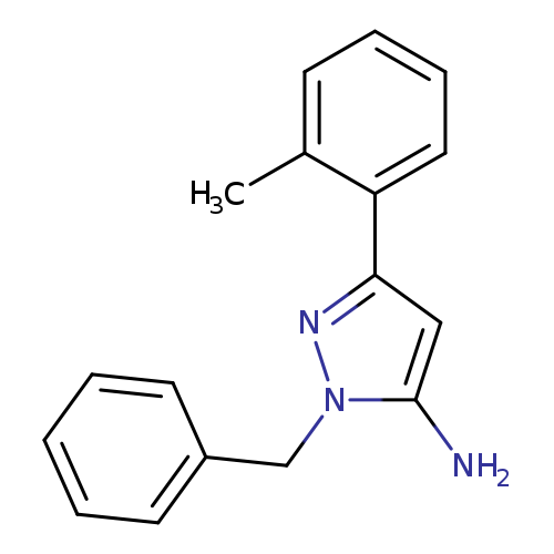 Cc1ccccc1c1nn(c(c1)N)Cc1ccccc1