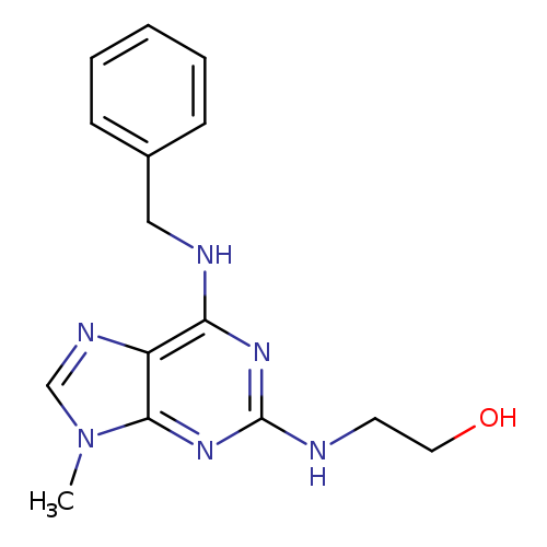 OCCNc1nc(NCc2ccccc2)c2c(n1)n(C)cn2