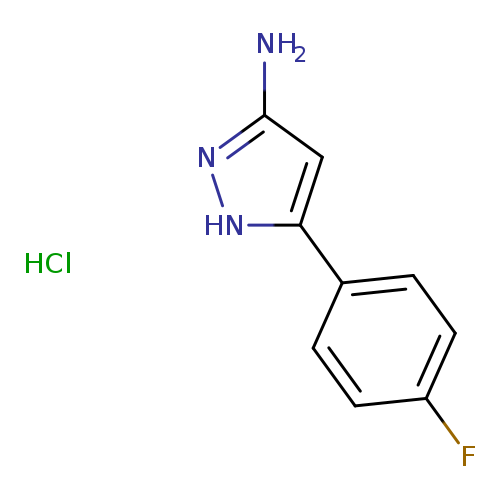 Fc1ccc(cc1)c1[nH]nc(c1)N.Cl