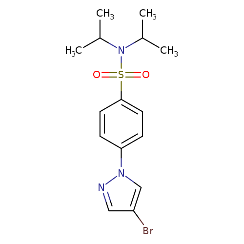 Brc1cnn(c1)c1ccc(cc1)S(=O)(=O)N(C(C)C)C(C)C