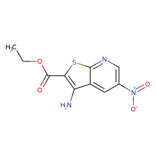 CCOC(=O)c1sc2c(c1N)cc(cn2)[N+](=O)[O-]
