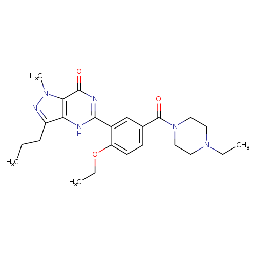 CCOc1ccc(cc1c1nc(=O)c2c([nH]1)c(CCC)nn2C)C(=O)N1CCN(CC1)CC
