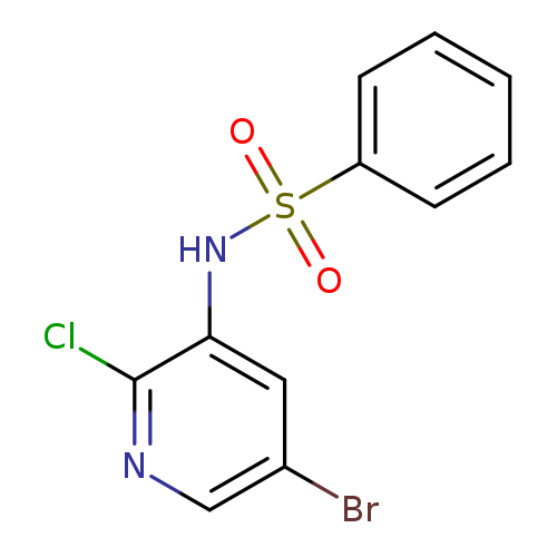 Brc1cnc(c(c1)NS(=O)(=O)c1ccccc1)Cl