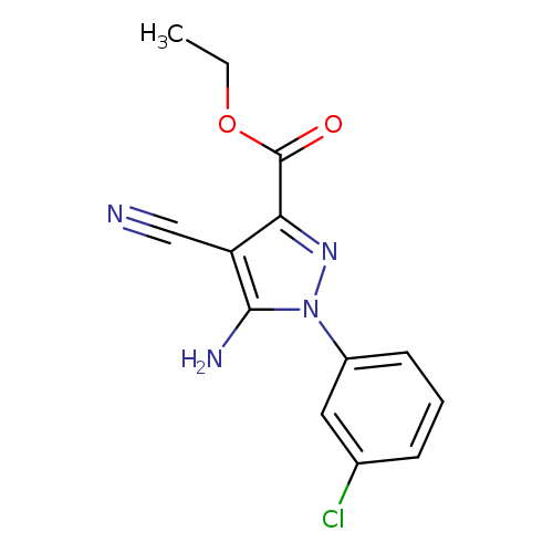 CCOC(=O)c1nn(c(c1C#N)N)c1cccc(c1)Cl