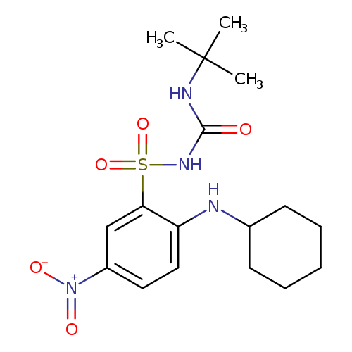 O=C(NS(=O)(=O)c1cc(ccc1NC1CCCCC1)[N+](=O)[O-])NC(C)(C)C