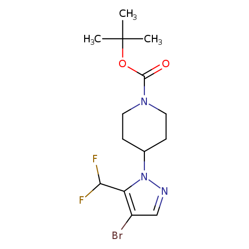 O=C(N1CCC(CC1)n1ncc(c1C(F)F)Br)OC(C)(C)C