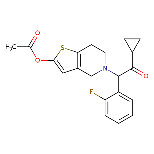 CC(=O)Oc1sc2c(c1)CN(CC2)C(c1ccccc1F)C(=O)C1CC1