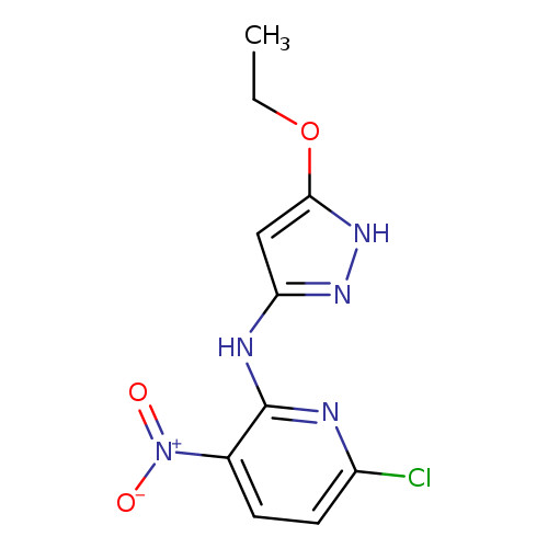 CCOc1[nH]nc(c1)Nc1nc(Cl)ccc1[N+](=O)[O-]