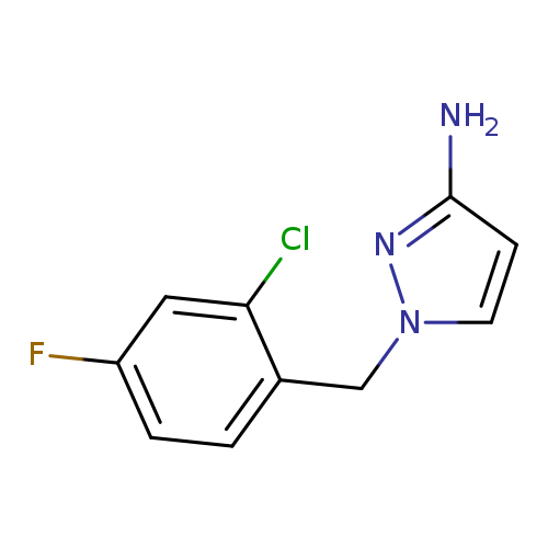 Fc1ccc(c(c1)Cl)Cn1ccc(n1)N