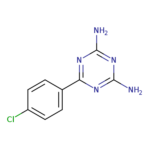 Clc1ccc(cc1)c1nc(N)nc(n1)N