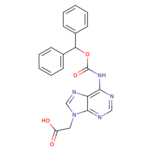O=C(Nc1ncnc2c1ncn2CC(=O)O)OC(c1ccccc1)c1ccccc1