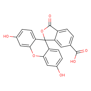 Oc1ccc2c(c1)Oc1c(C32OC(=O)c2c3cc(cc2)C(=O)O)ccc(c1)O