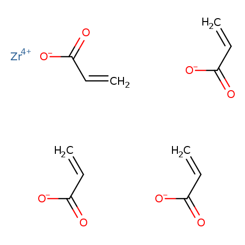 [O-]C(=O)C=C.[O-]C(=O)C=C.[O-]C(=O)C=C.[O-]C(=O)C=C.[Zr+4]