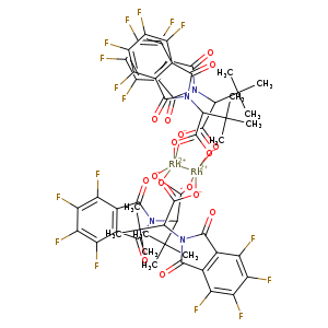 CC(C(N1C(=O)c2c(C1=O)c(F)c(c(c2F)F)F)C1=[O][Rh+2]234[Rh+2]([O-]1)([O-]C(=[O]4)C(C(C)(C)C)N1C(=O)c4c(C1=O)c(F)c(c(c4F)F)F)([O]=C([O-]3)C(C(C)(C)C)N1C(=O)c3c(C1=O)c(F)c(c(c3F)F)F)[O]=C([O-]2)C(C(C)(C)C)N1C(=O)c2c(C1=O)c(F)c(c(c2F)F)F)(C)C