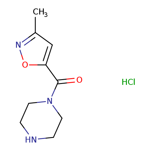 O=C(c1onc(c1)C)N1CCNCC1.Cl