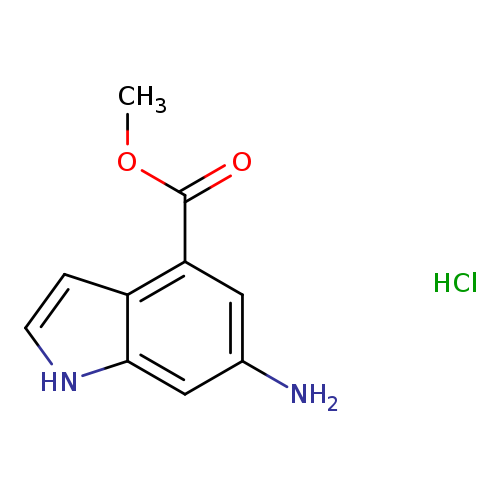 COC(=O)c1cc(N)cc2c1cc[nH]2.Cl