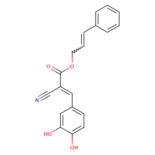 N#C/C(=C\c1ccc(c(c1)O)O)/C(=O)OCC=Cc1ccccc1