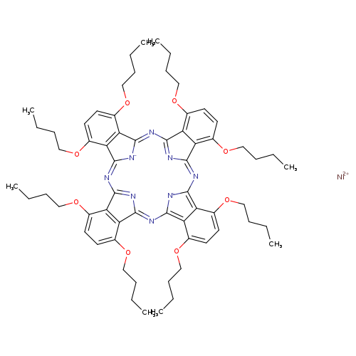 CCCCOc1ccc(c2c1C1=NC2=Nc2[n-]c(c3c2c(OCCCC)ccc3OCCCC)N=C2N=C(N=c3[n-]c(=N1)c1c(OCCCC)ccc(c31)OCCCC)c1c(OCCCC)ccc(c21)OCCCC)OCCCC.[Ni+2]