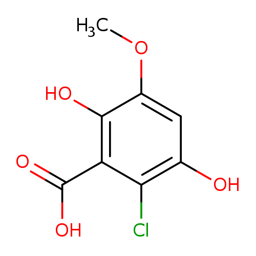 COc1cc(O)c(c(c1O)C(=O)O)Cl