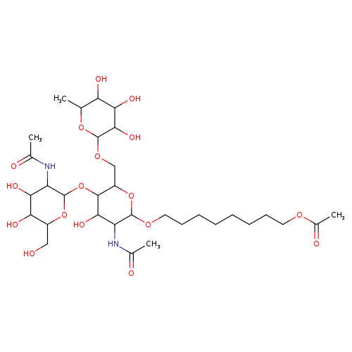 OCC1OC(OC2C(COC3OC(C)C(C(C3O)O)O)OC(C(C2O)NC(=O)C)OCCCCCCCCOC(=O)C)C(C(C1O)O)NC(=O)C