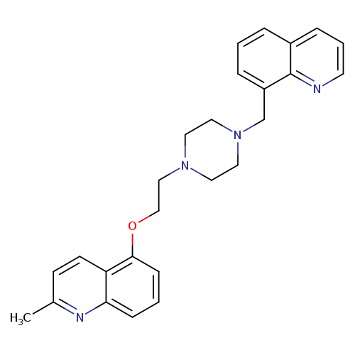Cc1ccc2c(n1)cccc2OCCN1CCN(CC1)Cc1cccc2c1nccc2