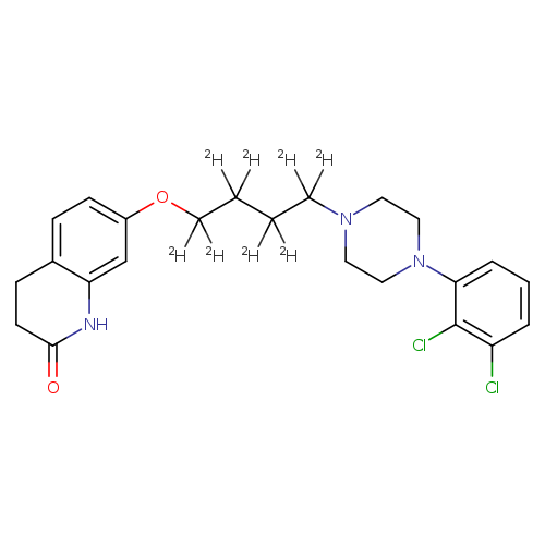 O=C1CCc2c(N1)cc(cc2)OC(C(C(C(N1CCN(CC1)c1cccc(c1Cl)Cl)([2H])[2H])([2H])[2H])([2H])[2H])([2H])[2H]