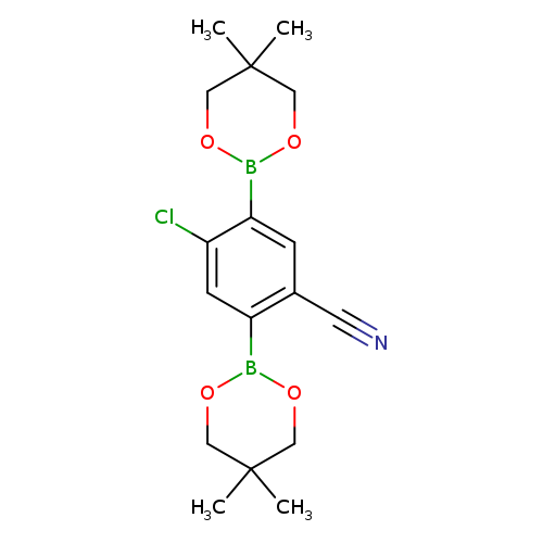 N#Cc1cc(B2OCC(CO2)(C)C)c(cc1B1OCC(CO1)(C)C)Cl