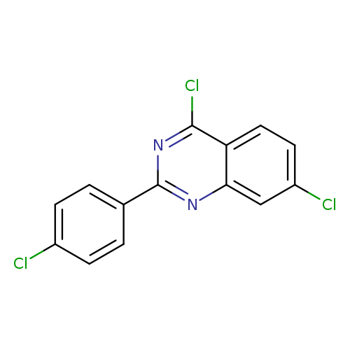 Clc1ccc(cc1)c1nc(Cl)c2c(n1)cc(cc2)Cl