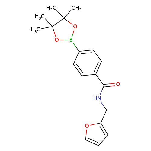 O=C(c1ccc(cc1)B1OC(C(O1)(C)C)(C)C)NCc1ccco1