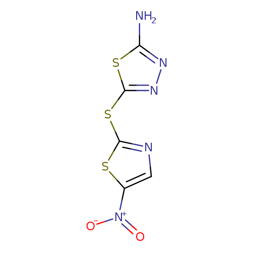 [O-][N+](=O)c1cnc(s1)Sc1nnc(s1)N