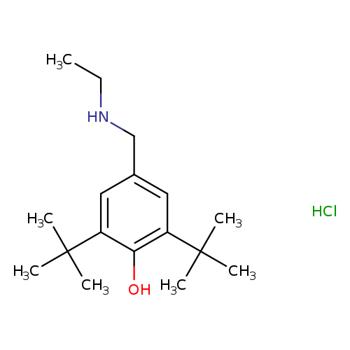 CCNCc1cc(c(c(c1)C(C)(C)C)O)C(C)(C)C.Cl