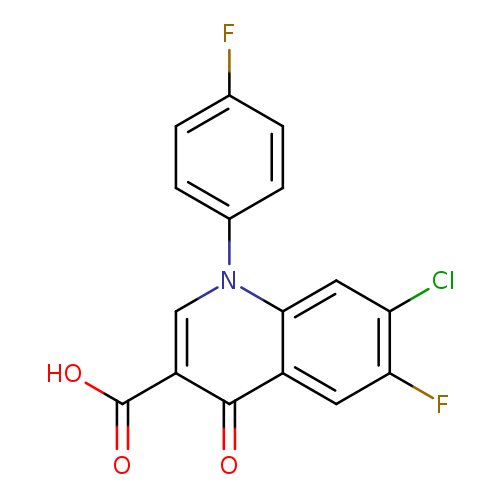 Fc1ccc(cc1)n1cc(C(=O)O)c(=O)c2c1cc(Cl)c(c2)F