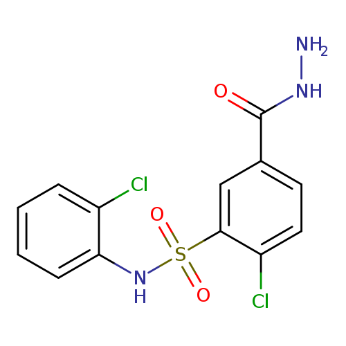 NNC(=O)c1ccc(c(c1)S(=O)(=O)Nc1ccccc1Cl)Cl