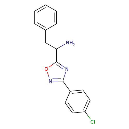Clc1ccc(cc1)c1noc(n1)C(Cc1ccccc1)N