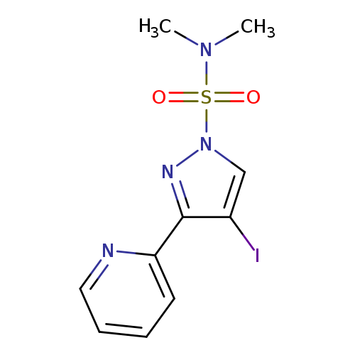 Ic1cn(nc1c1ccccn1)S(=O)(=O)N(C)C
