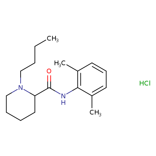 CCCCN1CCCCC1C(=O)Nc1c(C)cccc1C.Cl