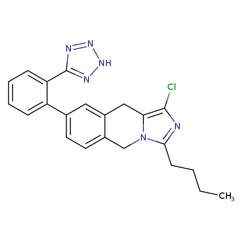 CCCCc1nc(c2n1Cc1ccc(cc1C2)c1ccccc1c1n[nH]nn1)Cl