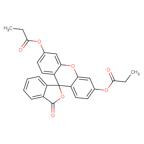 CCC(=O)Oc1ccc2c(c1)Oc1c(C32OC(=O)c2c3cccc2)ccc(c1)OC(=O)CC