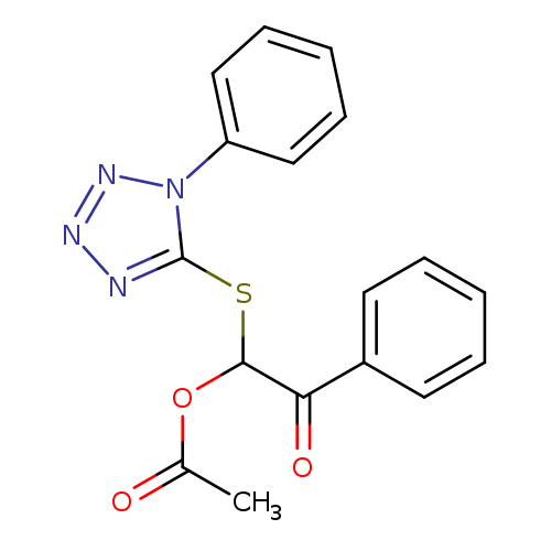 CC(=O)OC(C(=O)c1ccccc1)Sc1nnnn1c1ccccc1