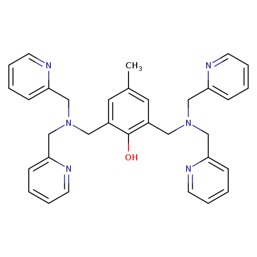 Cc1cc(CN(Cc2ccccn2)Cc2ccccn2)c(c(c1)CN(Cc1ccccn1)Cc1ccccn1)O