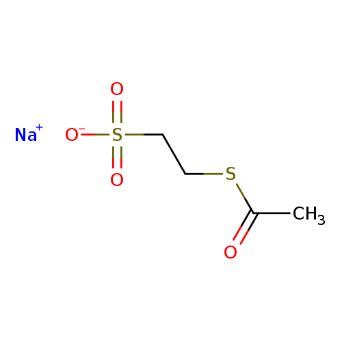 CC(=O)SCCS(=O)(=O)[O-].[Na+]