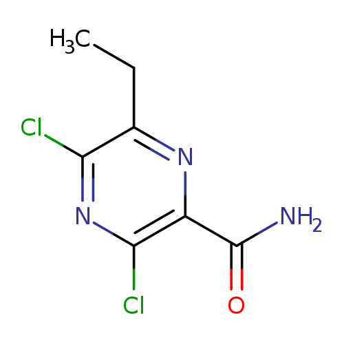 CCc1nc(C(=O)N)c(nc1Cl)Cl