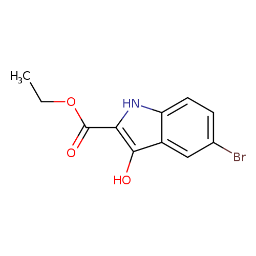 CCOC(=O)c1[nH]c2c(c1O)cc(cc2)Br