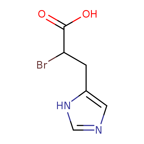 OC(=O)C(Cc1cnc[nH]1)Br