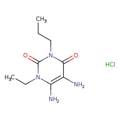 CCCn1c(=O)c(N)c(n(c1=O)CC)N.Cl