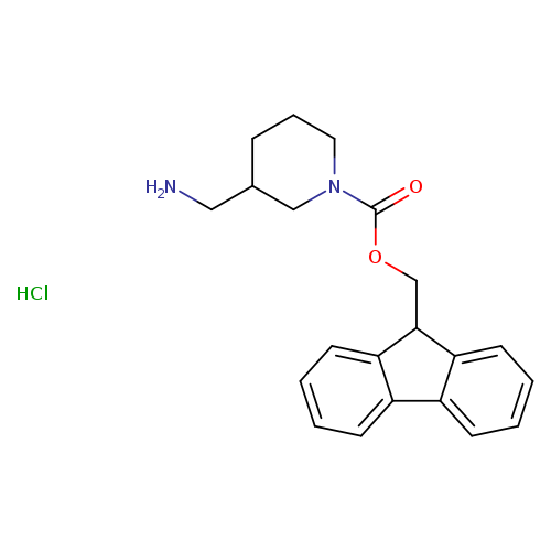 NCC1CCCN(C1)C(=O)OCC1c2ccccc2c2c1cccc2.Cl