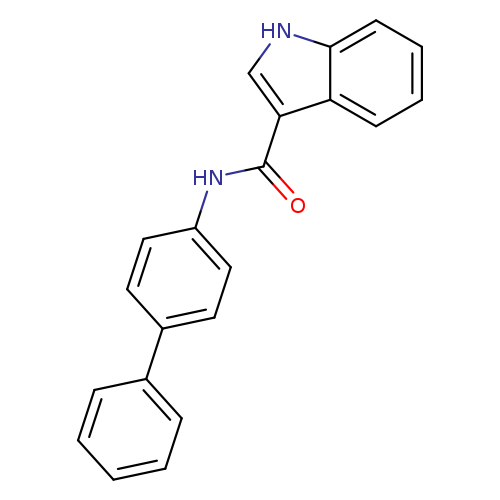 O=C(C1=CNC2=C1C=CC=C2)NC3=CC=C(C4=CC=CC=C4)C=C3